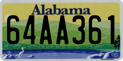 AL license plate 64AA361
