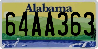 AL license plate 64AA363