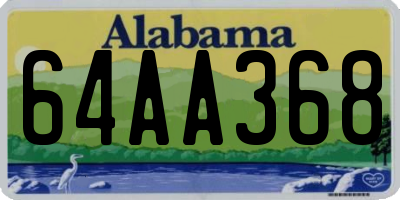 AL license plate 64AA368