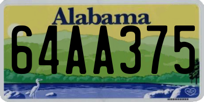 AL license plate 64AA375