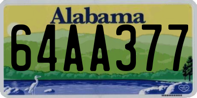 AL license plate 64AA377