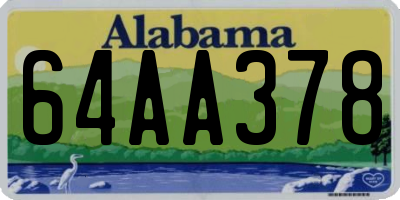 AL license plate 64AA378