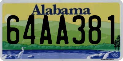 AL license plate 64AA381