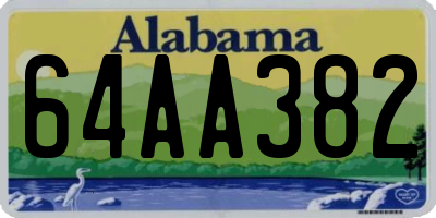 AL license plate 64AA382