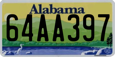 AL license plate 64AA397