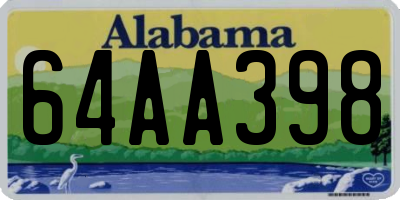AL license plate 64AA398