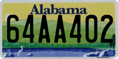 AL license plate 64AA402