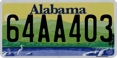 AL license plate 64AA403