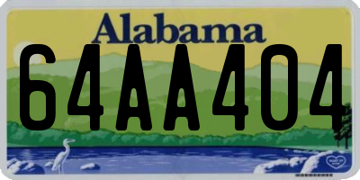 AL license plate 64AA404