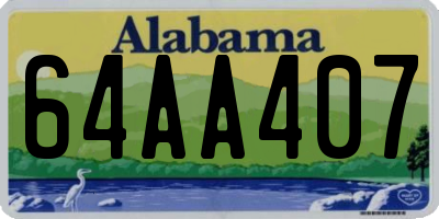 AL license plate 64AA407