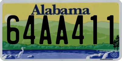 AL license plate 64AA411