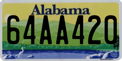AL license plate 64AA420