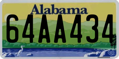 AL license plate 64AA434