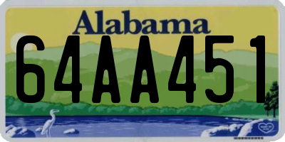 AL license plate 64AA451