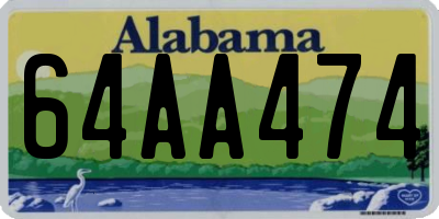 AL license plate 64AA474