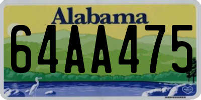 AL license plate 64AA475