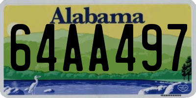 AL license plate 64AA497