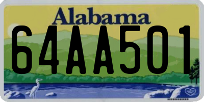 AL license plate 64AA501