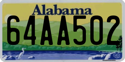 AL license plate 64AA502