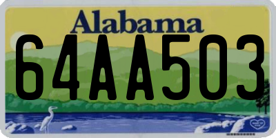 AL license plate 64AA503
