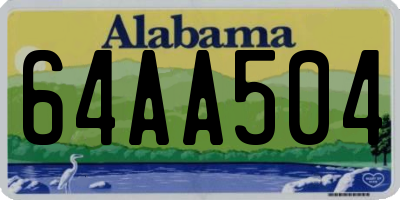 AL license plate 64AA504