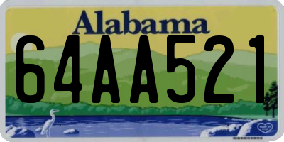 AL license plate 64AA521