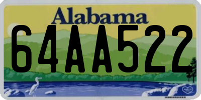 AL license plate 64AA522