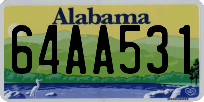 AL license plate 64AA531