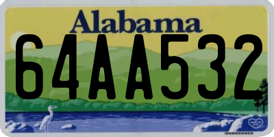 AL license plate 64AA532
