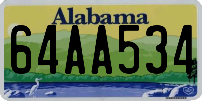 AL license plate 64AA534
