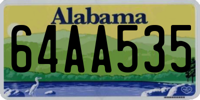 AL license plate 64AA535
