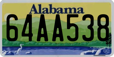 AL license plate 64AA538