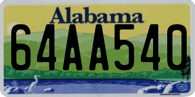 AL license plate 64AA540