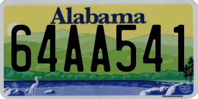AL license plate 64AA541