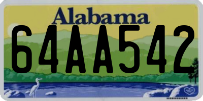 AL license plate 64AA542