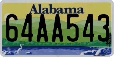 AL license plate 64AA543