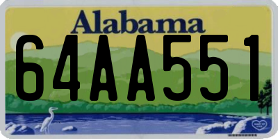 AL license plate 64AA551
