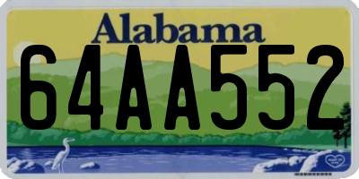 AL license plate 64AA552