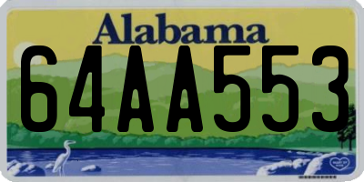 AL license plate 64AA553