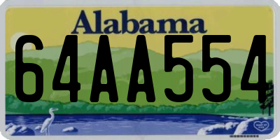 AL license plate 64AA554
