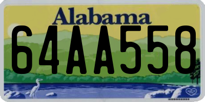 AL license plate 64AA558
