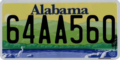 AL license plate 64AA560