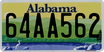 AL license plate 64AA562