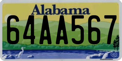 AL license plate 64AA567