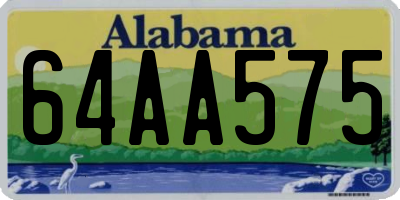 AL license plate 64AA575
