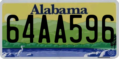 AL license plate 64AA596
