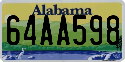 AL license plate 64AA598