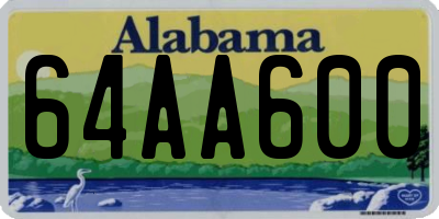 AL license plate 64AA600