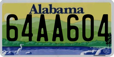 AL license plate 64AA604