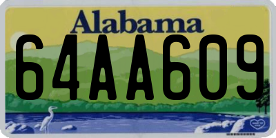 AL license plate 64AA609